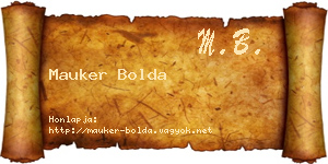 Mauker Bolda névjegykártya